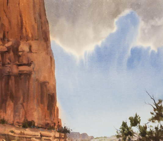Brienne Brown, “Day for Exploring,” watercolor, 20 x 16 in, $2700, Available through the Illume Gallery of Fine Art