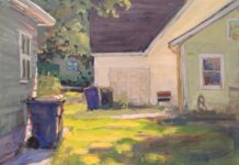 7 Tips for Painting Vibrant Color Jed Dorsey, "Neighbors," 18 x 24 in.In this piece, I loved how the angles from the three roofs worked together with the sunlight to create a compelling design for this rather ordinary neighborhood scene in Carmel, IN.
