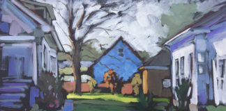 Painting vibrant color - Jed Dorsey, "That One Morning," 2018, acrylic, 18 x 24 in., Private collection, Plein air