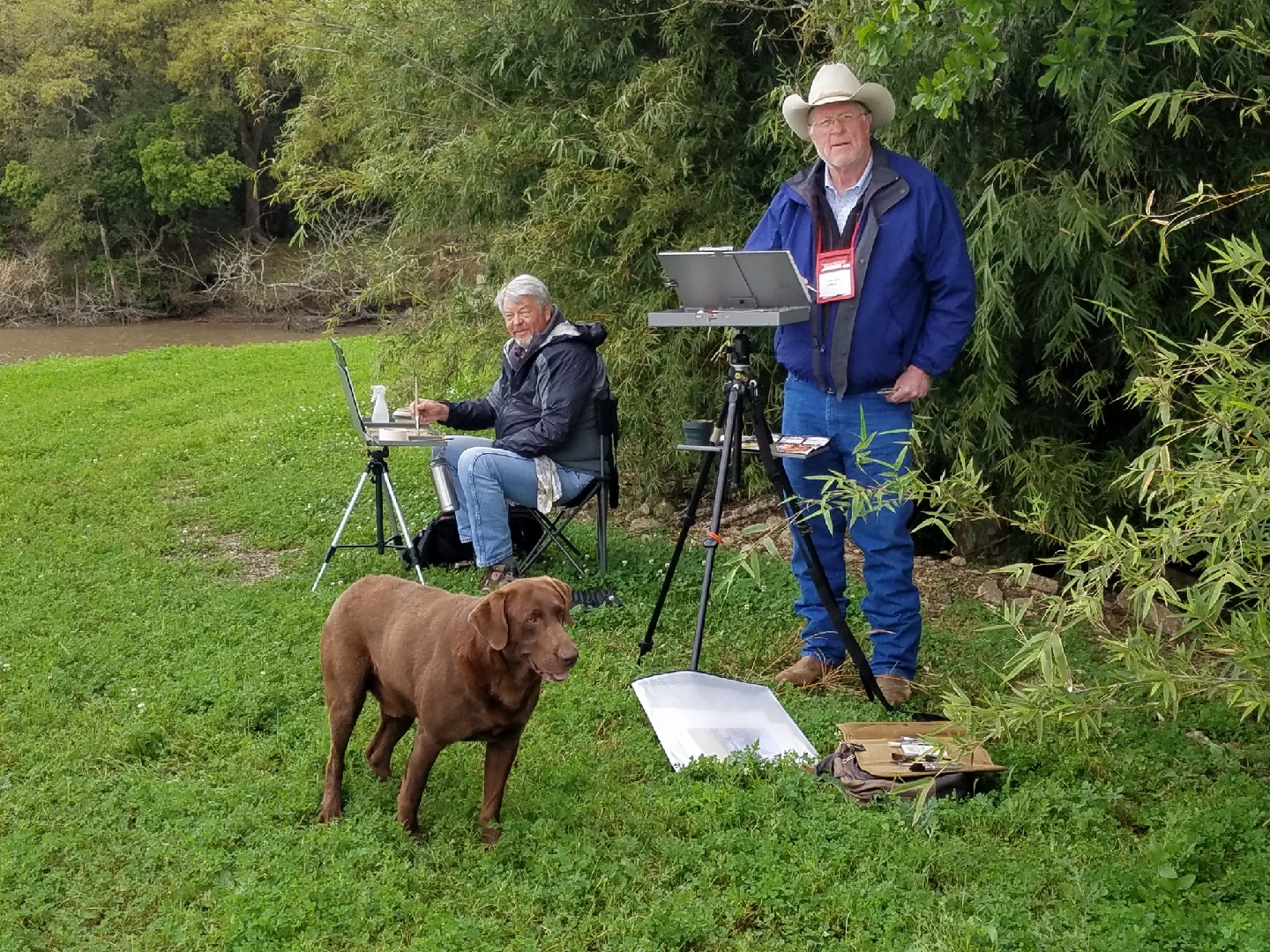 Tim Oliver painting on location