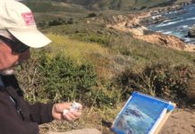John Hughes painting en plein air at Big Sur