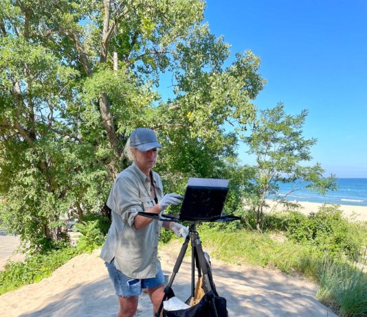 18 Plein Air Tips for Beginners Plein Air Tips - Carrie Curran, painting the Indiana Dunes