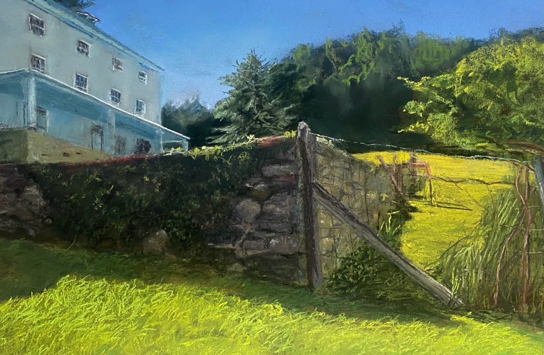 Bill Sweeney, "The Ivy Wall," pastel, 15 x 22 in.