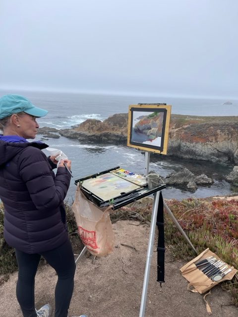 Creating thumbnail sketches on the California coast