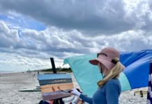 plein air painting at the beach