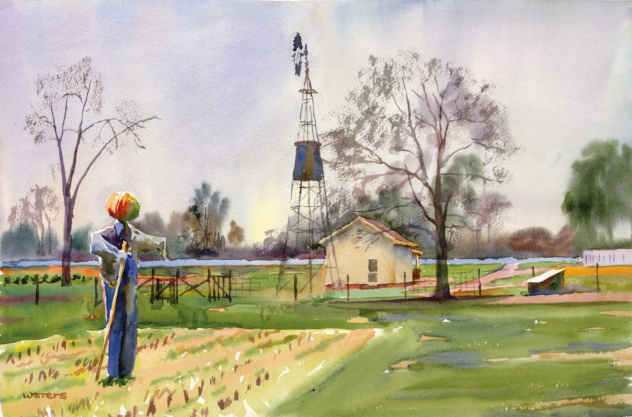 Wyatt Waters, "My Fellow Americans," Plains, Georgia, 2022, plein air