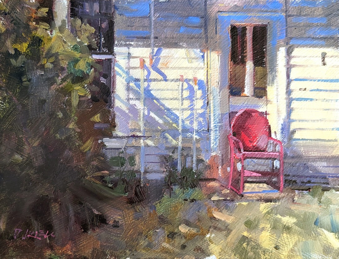 Danny Griego, "Klenke's Chair," oil, 9 x 12 in.