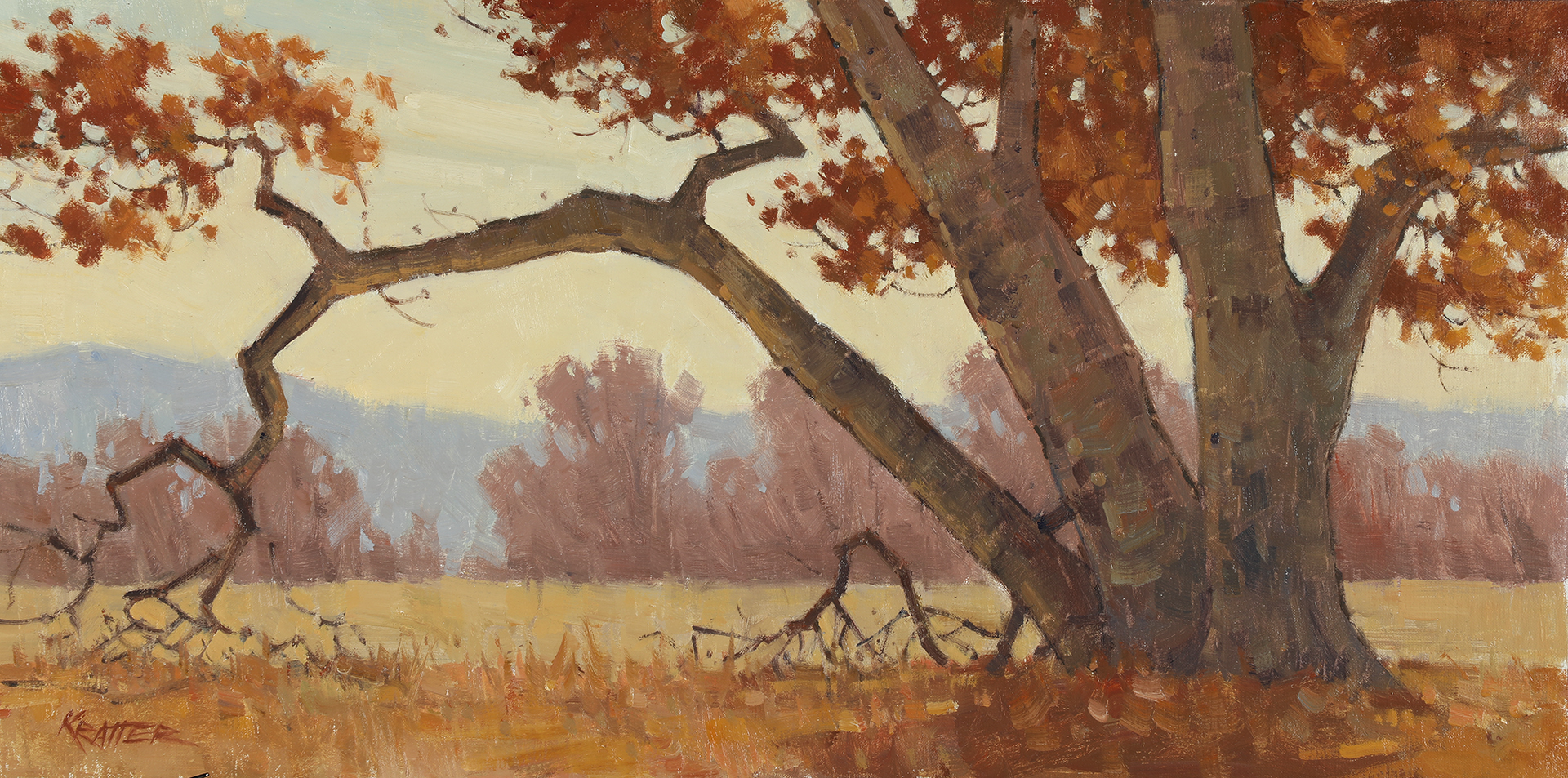 Paul Kratter, “Reaching Out,” 10 x 20 in., oil on linen panel, plein air, private collection