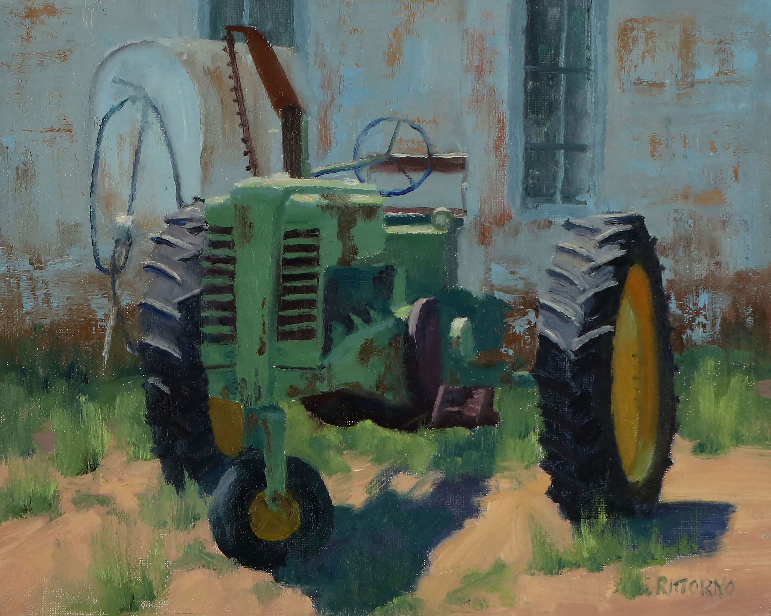 rural paintings - "Still Runs Like a Deere" by Mark Rittorno