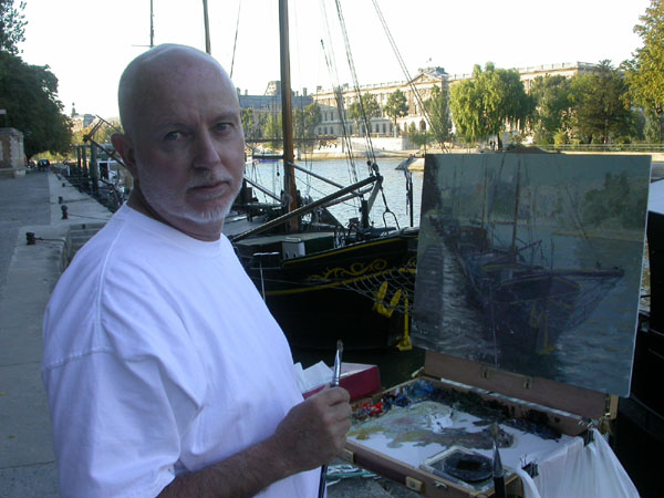 CW Mundy painting on location in Paris, France