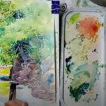 Pushing Color A glimpse of Julie Gilbert Pollard’s “Values” demo and her palette (Watercolor Live, 2022 Beginner's Day)