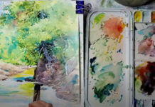 Pushing Color A glimpse of Julie Gilbert Pollard’s “Values” demo and her palette (Watercolor Live, 2022 Beginner's Day)