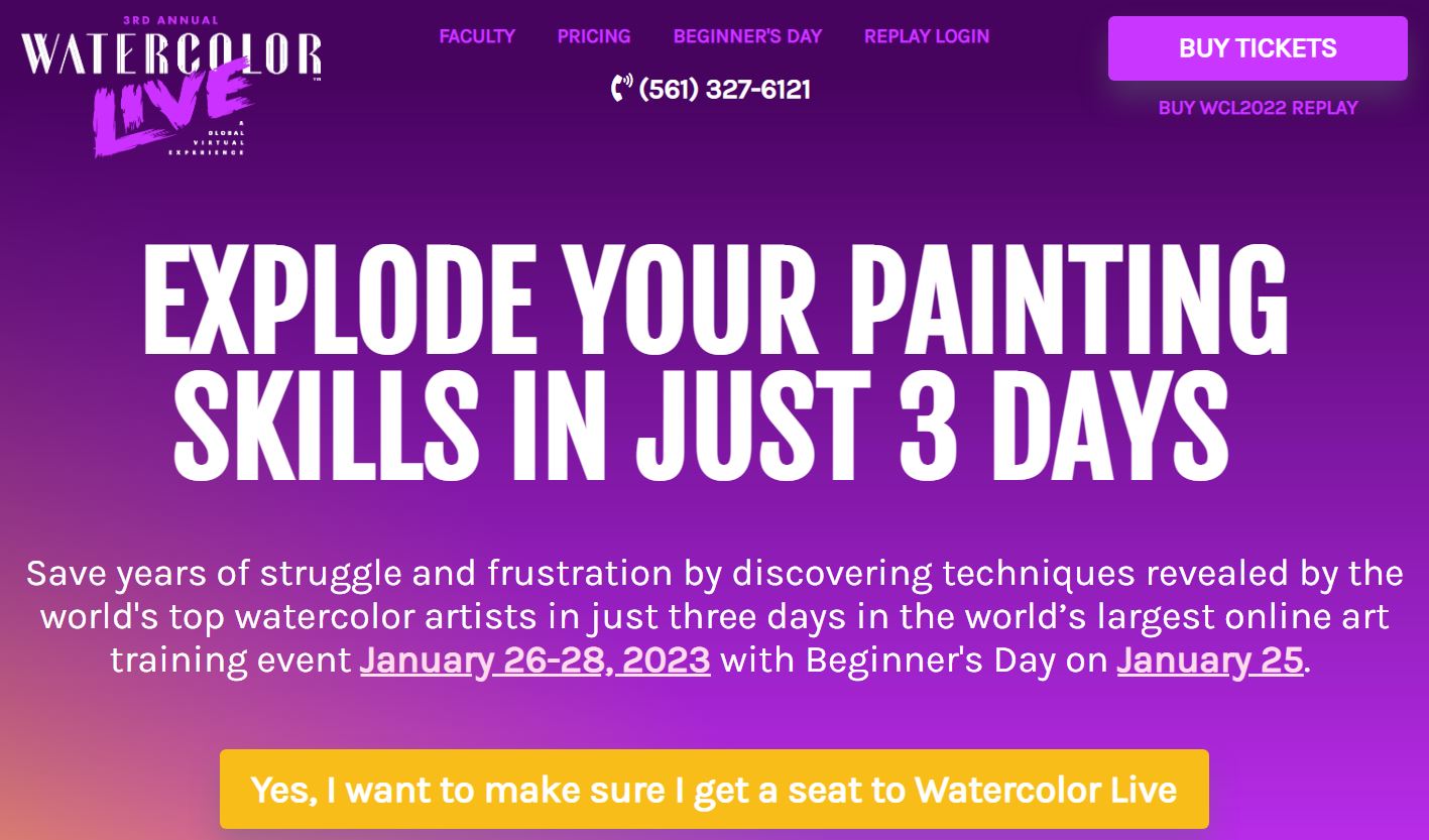 online watercolor workshops - Watercolor Live
