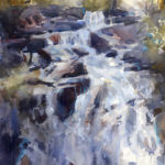 “Death Falls, Raquette Lake” (watercolor, 16 x 14 in.) by Sarah Yeoman