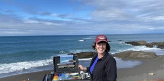 Ellen Howard painting at MacKerricher State Park