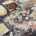 New Delhi Welcomes Plein Air Watercolor painting - India