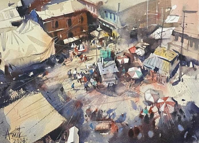 Watercolor painting - India
