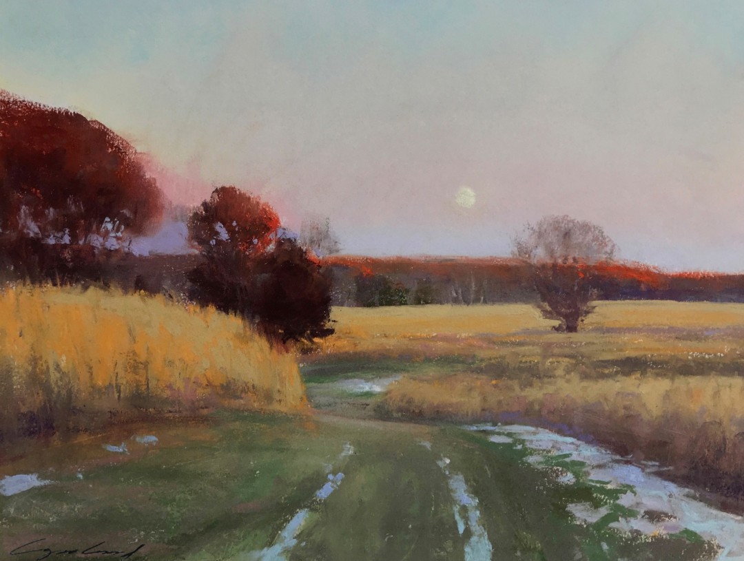 Christopher Copeland, "November Moonrise," pastel, 11 x 14 in.