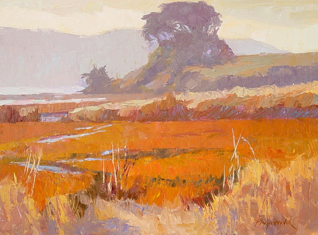 Camille Przewodek, "Coastal Fog - Hazy Sun," oil, 12 x 16 in.