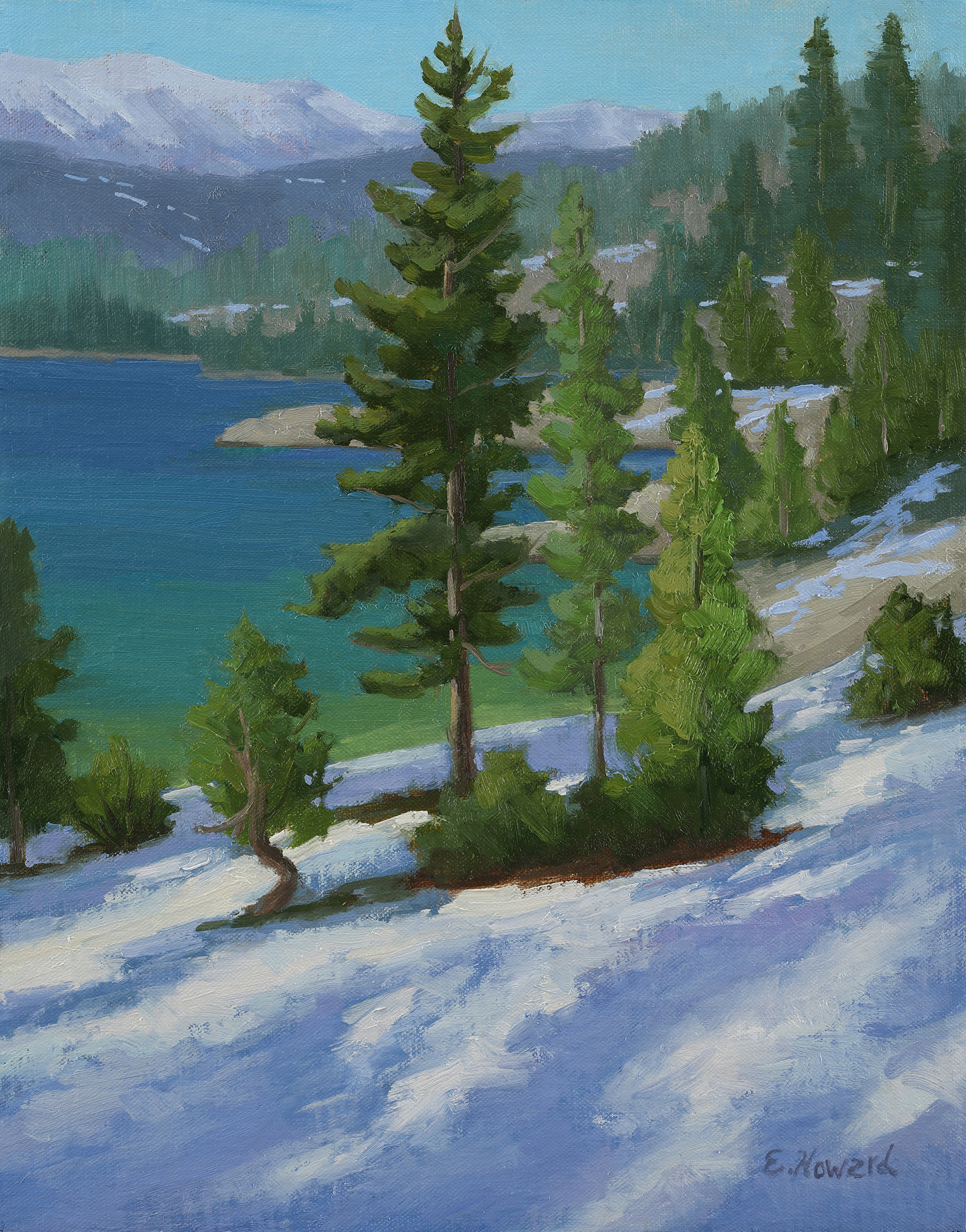 Painting of mountains - 5. Ellen Howard, "Light Dusting," 2022, oil, 11 x 14 in., Available from artist, Plein air and studio