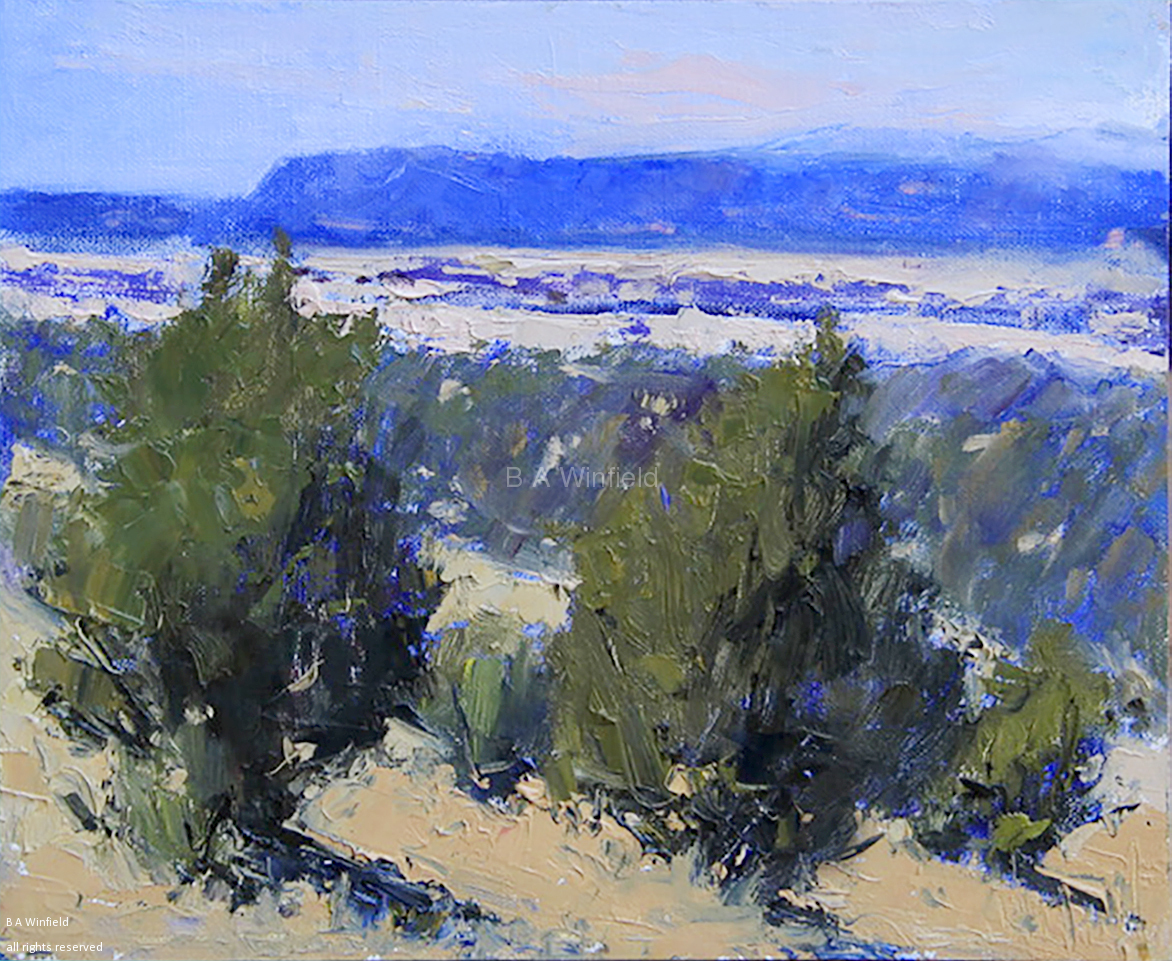 Beth Winfield, "Astral Valley View," oil on linen panel, 9 x 12 in.