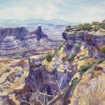How I Create Flowing, Organic Lines with Watercolor Watercolor - "Dead Horse Point, Canyonlands, Utah" by Cindy Briggs