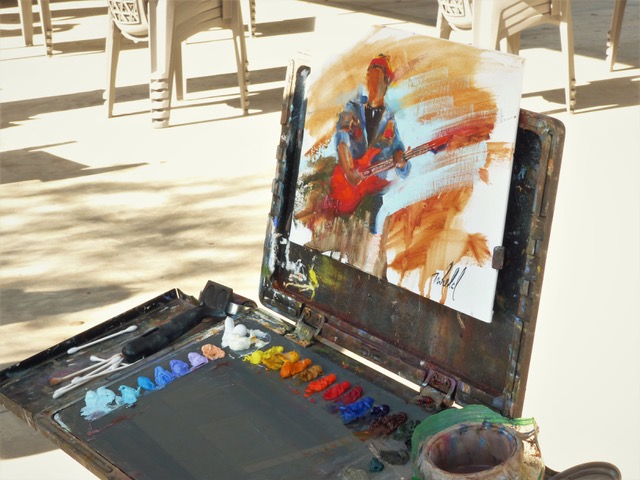 Artists capture the joy and vibrancy of an outdoor worship service and gospel music with Forgotten Coast community members at Plein Air Church - an annual tradition. The public is invited and anyone may bring an easel to record the celebration.