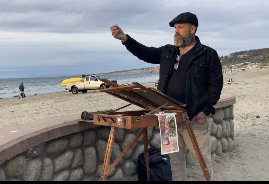 painting outdoors at the beach with watercolor - Gabriel Stockton
