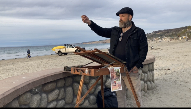 painting outdoors at the beach with watercolor - Gabriel Stockton