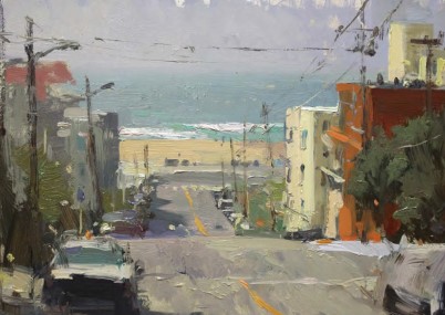 plein air painting - Hsin-Yao Tseng, "Towards the Ocean Beach"