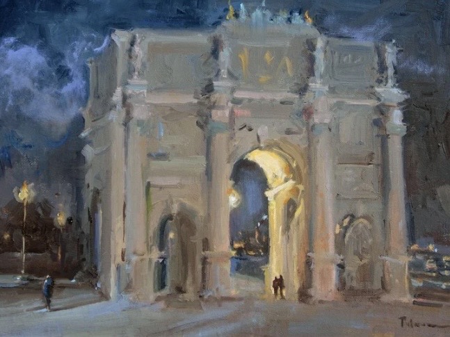 Lori Putnam, "Arc de Triomph du Carrousel," oil on linen, 12 x 16 in., Paris, France