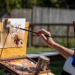Johanne Mangi paints outdoors as well as in the studio