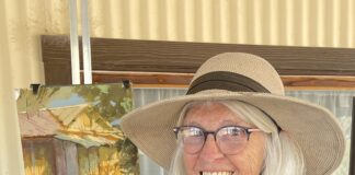 Borrego Springs Plein Air - Margaret Larlham won the Quick Draw event in 2022 with her pastel painting, "Golden Oldie."