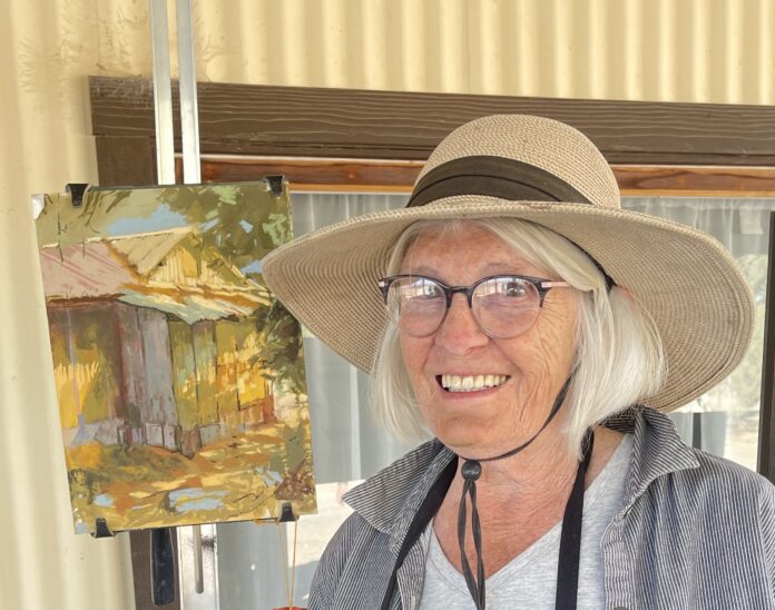 Borrego Springs Plein Air - Margaret Larlham won the Quick Draw event in 2022 with her pastel painting, 