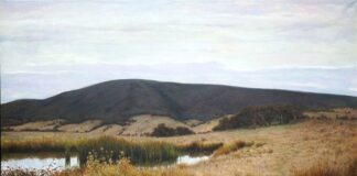 PleinAir Salon - Hui Li, "Metaphor of Plants Series No.8," oil, 59 x 71 in.