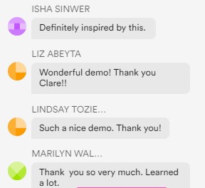 Just a glimpse from the very active chat that we having going throughout Plein Air Live