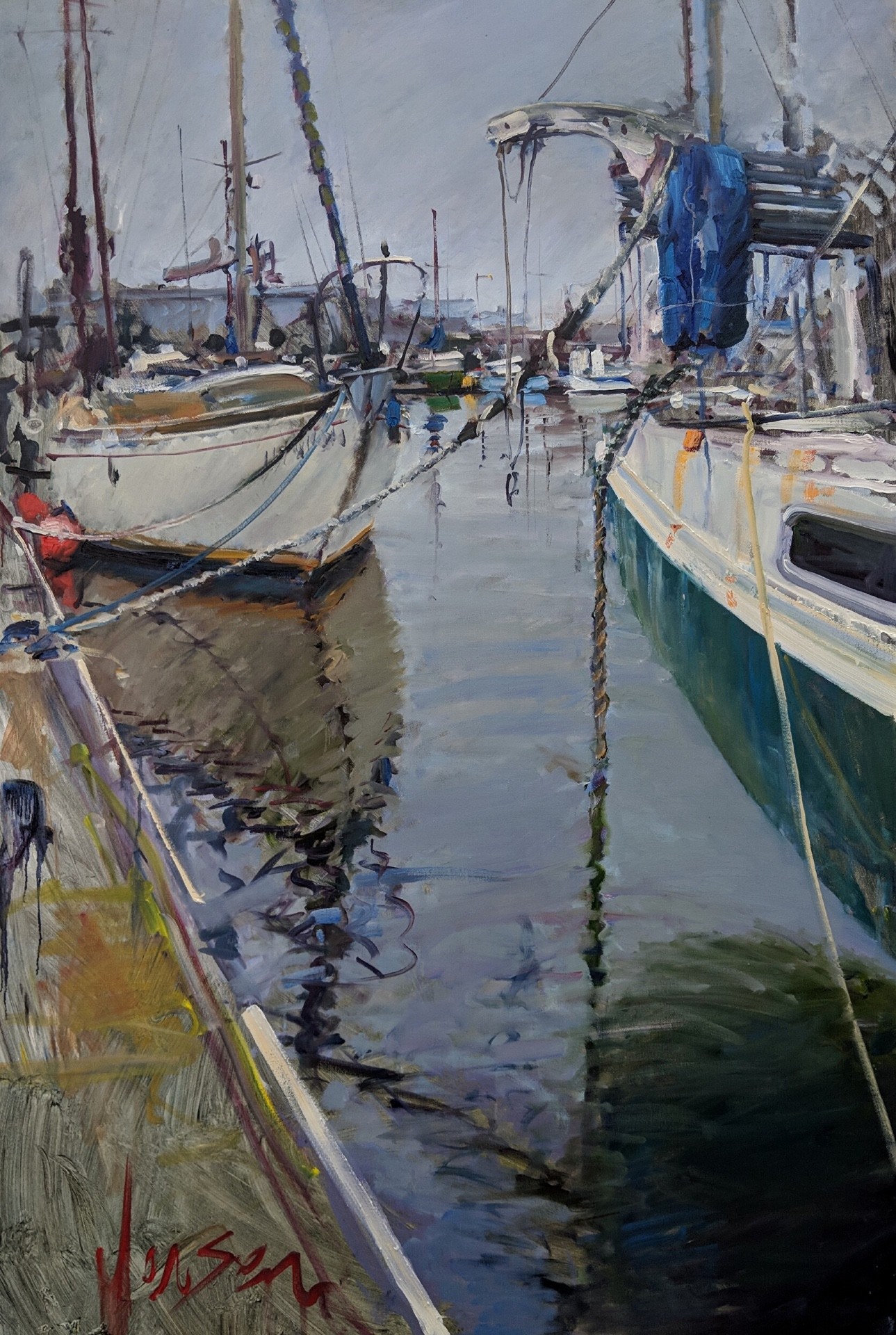 art competition - Ryan Jensen, "The Sound of the Marina," oil, 60 x 40 in.