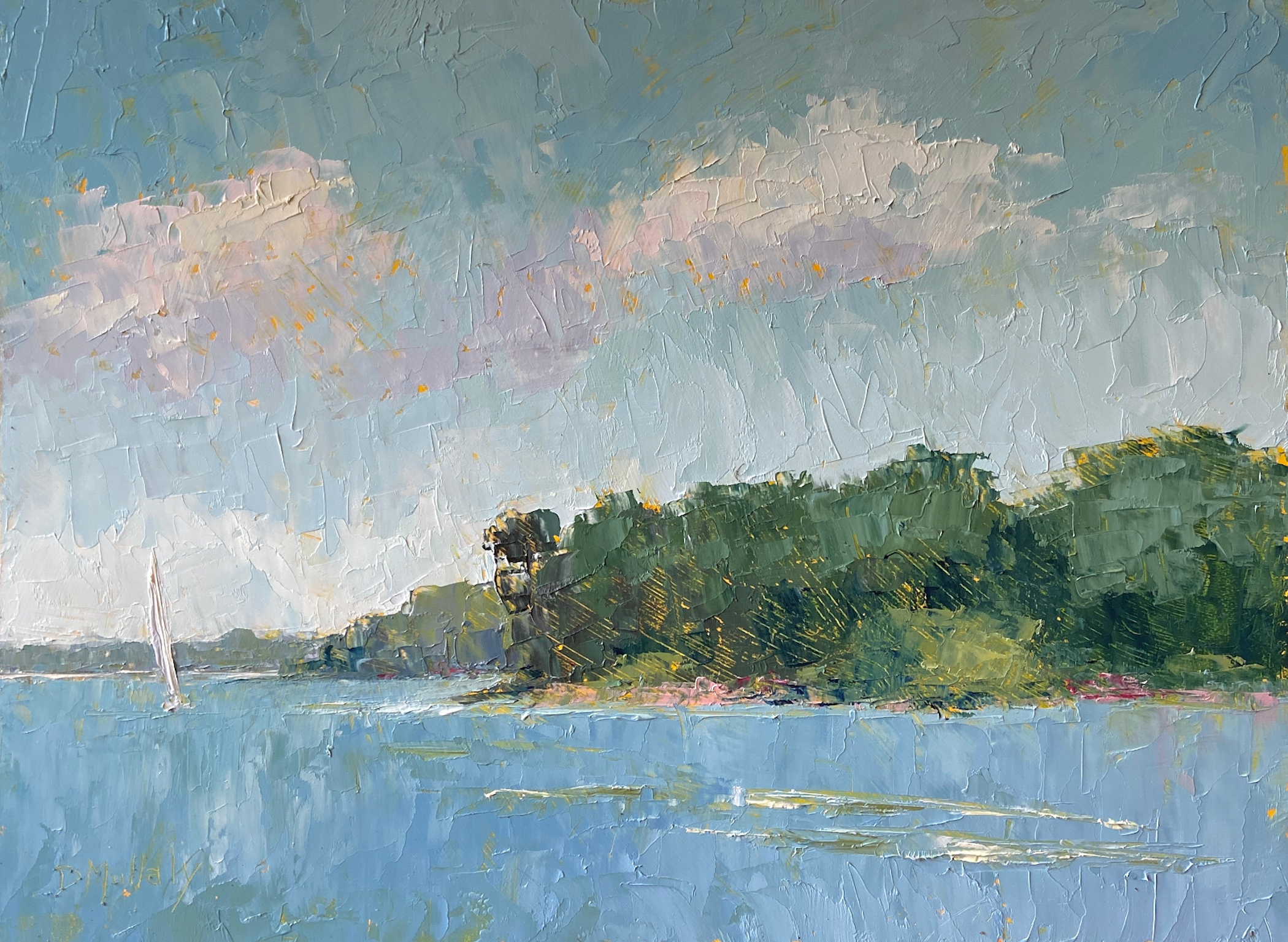 plein air painting of sky and water