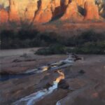 Dave Santillanes, "Sedona Light, 2019, oil, 32 x 24 in., Private collection, Studio from plein air studies