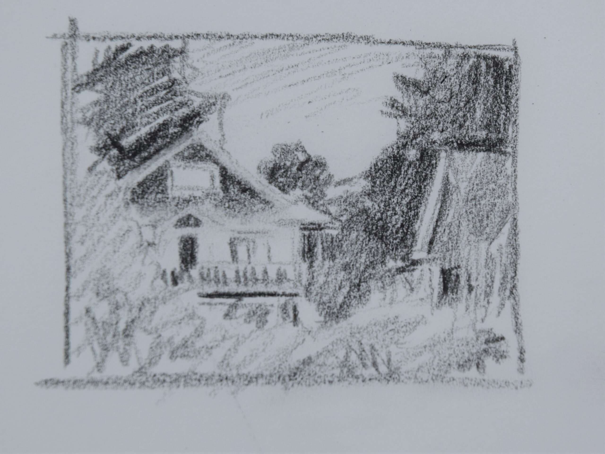 Thumbnail sketch for the plein air landscape painting