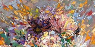 palette knife painting - "An Enthralling Allure" by Cynthia Rosen