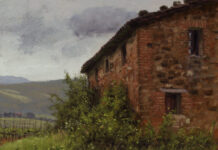 Painting “Without a Net” plein air painting - Joseph McGurl, “Study of Brick and Stone,” 9 x 12 inches, Oil on panel, plein air sketch