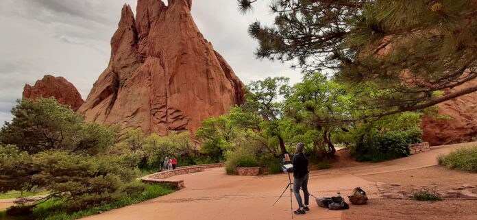 Painting in the Garden of the Gods on Day 4 of PACE