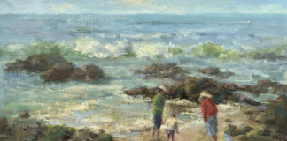 Karen Leoni, "Coasting," oil on linen, 12 x 20 in.