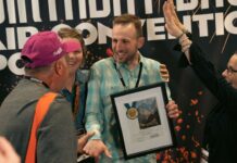 Kimball Geisler, our Grand Prize Winner, accepting handshakes from fellow painters at PACE