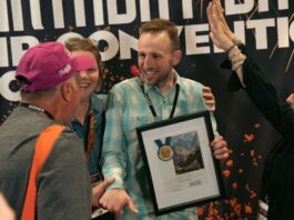 Kimball Geisler, our Grand Prize Winner, accepting handshakes from fellow painters at PACE