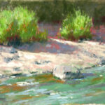 Michael Chesley Johnson, “Down by the River,” 9 x 12 in., pastel, en plein air
