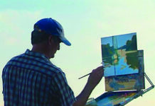 Plein air painter Kirk McBride lives with his wife, painter Lynne Lockhart, and their two dogs on Maryland’s Eastern Shore.