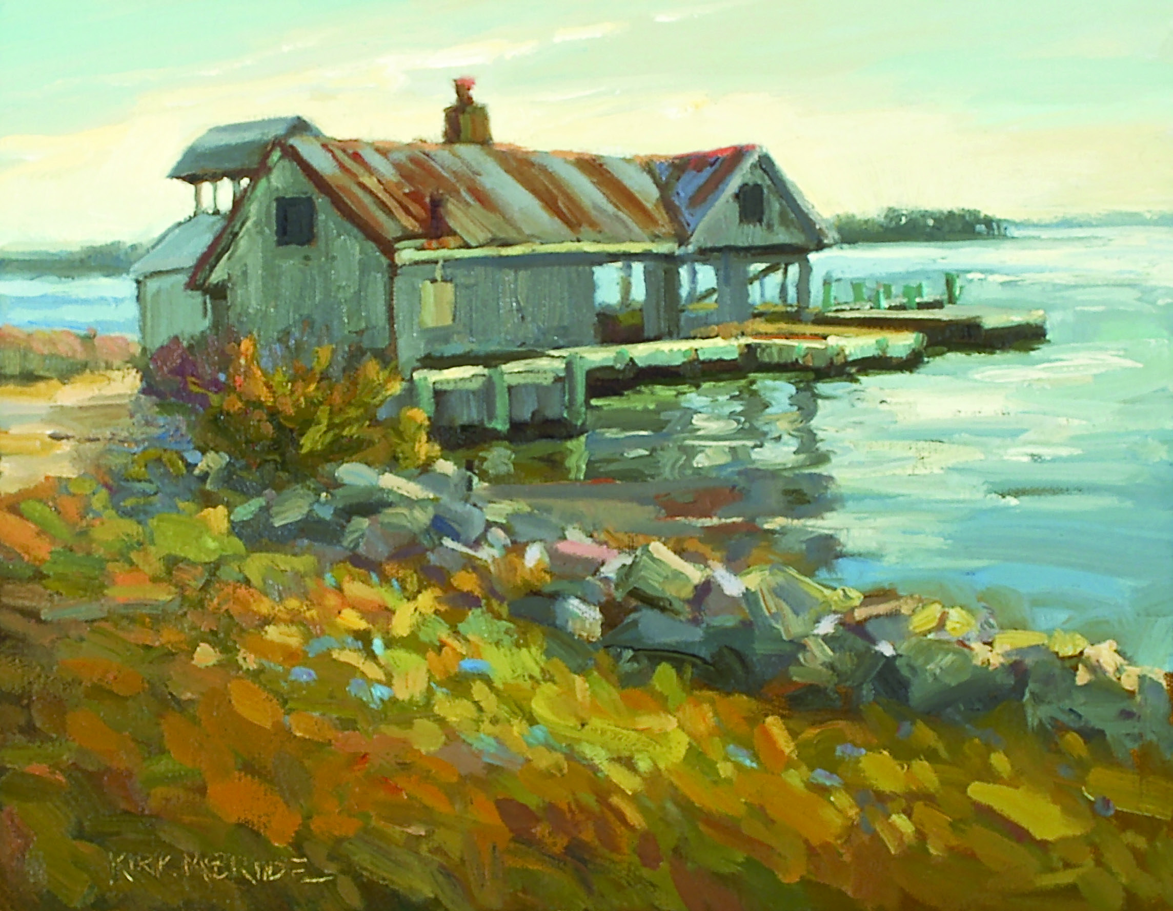 Kirk McBride, "Morning at the Landing," 2014, oil painting