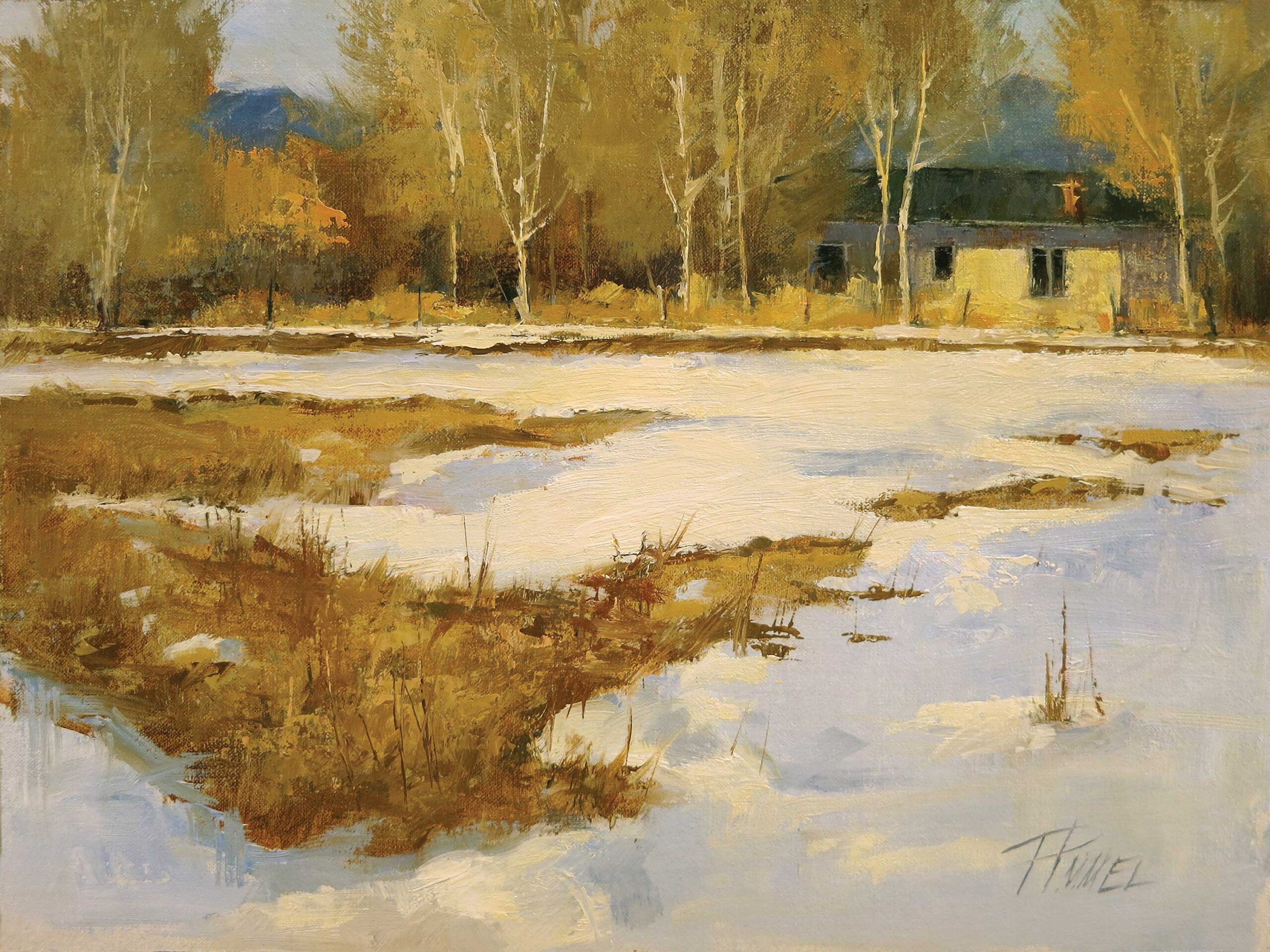 Peggy Immel, "Winter Field," 2016, oil, 9 x 12 in., private collection